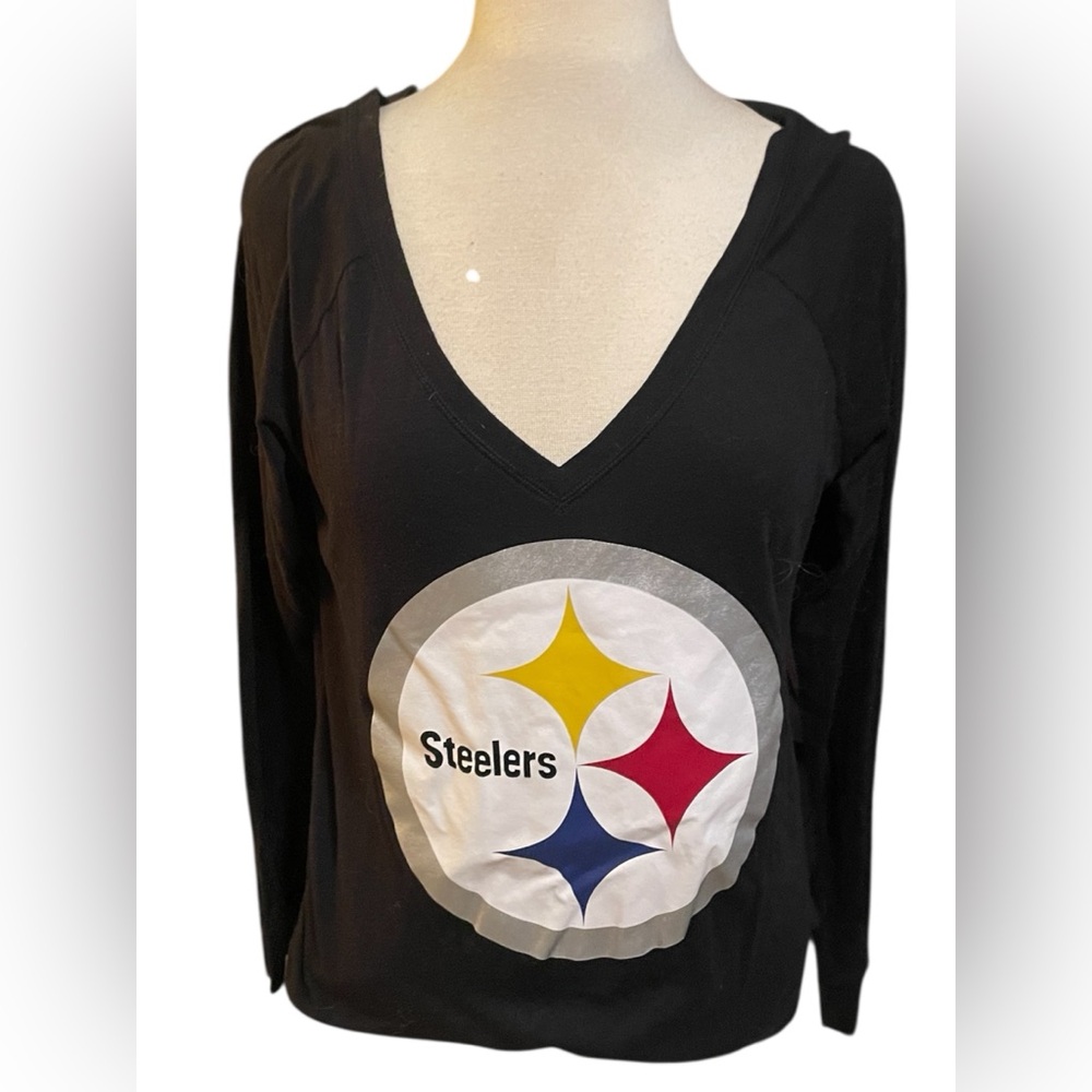 PINK Victoria's Secret Black Steelers v-neck